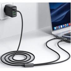 Дата кабель USB-C to 2xUSB-C 1.2m 100 W nylon black Acefast (6974316285120) - Фото
