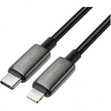 Дата кабель USB 2.0 AM to Lightning 1.2m 30 W nylon black Acefast (6974316285410) - Фото