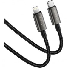 Дата кабель USB 2.0 AM to Lightning 1.2m 30 W nylon black Acefast (6974316285410) - Фото