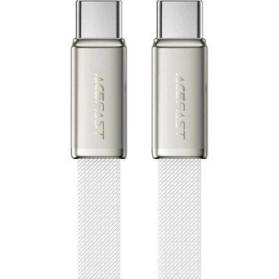 Дата кабель USB-C to USB-C 1.2m 60W 3A nylon white Acefast (6974316286257)