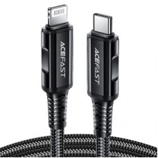 Дата кабель USB-C to Lightning 1.8m 30W 3A nylon black Acefast (6974316281306) - Фото