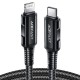 Дата кабель USB-C to Lightning 1.8m 30W 3A nylon black Acefast (6974316281306)