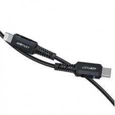 Дата кабель USB-C to Lightning 1.8m 30W 3A nylon black Acefast (6974316281306) - Фото