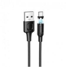 Дата кабель USB 2.0 AM to USB-C 1.0m 2.4 A magnetic BX41 black BOROFONE (6931474738462) - Фото