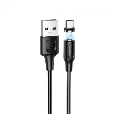 Дата кабель USB 2.0 AM to USB-C 1.0m 2.4 A magnetic BX41 black BOROFONE (6931474738462)