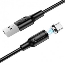 Дата кабель USB 2.0 AM to USB-C 1.0m 2.4 A magnetic BX41 black BOROFONE (6931474738462) - Фото