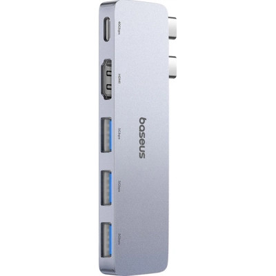 Концентратор Baseus USB-C 5-in-1 3xUSB 3.0 + 1xUSB-C 40Gbps + 1xHDMI 4K30Hz gray (B00052801811-04)