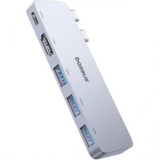 Концентратор Baseus USB-C 5-in-1 3xUSB 3.0 + 1xUSB-C 40Gbps + 1xHDMI 4K30Hz gray (B00052801811-04) - Фото