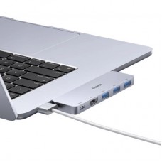 Концентратор Baseus USB-C 5-in-1 3xUSB 3.0 + 1xUSB-C 40Gbps + 1xHDMI 4K30Hz gray (B00052801811-04) - Фото
