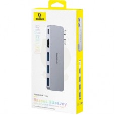 Концентратор Baseus USB-C 5-in-1 3xUSB 3.0 + 1xUSB-C 40Gbps + 1xHDMI 4K30Hz gray (B00052801811-04) - Фото