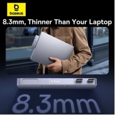 Концентратор Baseus USB-C 5-in-1 3xUSB 3.0 + 1xUSB-C 40Gbps + 1xHDMI 4K30Hz gray (B00052801811-04) - Фото