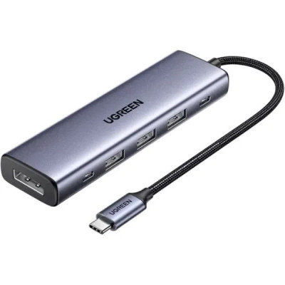 Концентратор Ugreen USB-C 5-in-1 3xUSB-A + 1xUSB-C PD100W + DisplayPort 4K60Hz black (75642)
