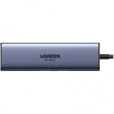 Концентратор Ugreen USB-C 6-in-1 2xUSB-A + 1xUSB-C PD100W + DisplayPort 4K60Hz + 1xRJ45 1000Mbps black (75643) - Фото