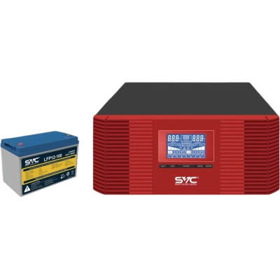 Источник бесперебойного питания SVC XL-1200 1200VA/1000W+LiFePO4 12.8V 100Ah (XL-1200+12.8V 100Ah)