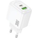 Зарядний пристрій HOCO CS55A 1xUSB-C PD30W + 1xUSB QC3.0 white (6942007631549)