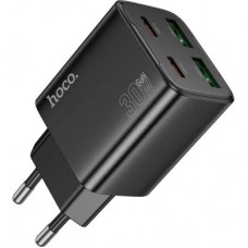 Зарядний пристрій HOCO N56 2xUSB-C PD30W + 2xUSB black (6942007632492) - Фото