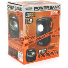 Батарея універсальна Remax 60000mAh, PD/100W, QC/22.5W, Blue (RPP-100) Батарея універсальна Remax 60000mAh, PD/100W, QC/22.5W, Blue (RPP-100) - Фото