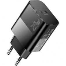 Зарядний пристрій Essager USB-C PD20W + cable USB-C to USB-C 60 W black (E20JSB1-SYTT1-T) - Фото