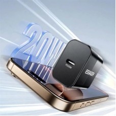 Зарядний пристрій Essager USB-C PD20W + cable USB-C to USB-C 60 W black (E20JSB1-SYTT1-T) - Фото