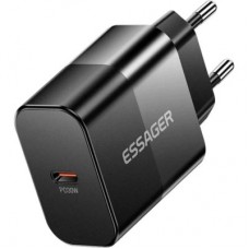 Зарядний пристрій Essager USB-C PD30W + cable USB-C to USB-C 60 W black (E30JSB1-SYTT1-T) - Фото