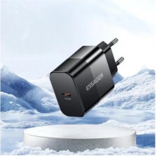 Зарядний пристрій Essager USB-C PD30W + cable USB-C to USB-C 60 W black (E30JSB1-SYTT1-T) - Фото