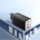 Зарядное устройство Essager 2xUSB-C + 1xUSB PD67W QC4.0 FCP GaN black (ECT67W-LJB01-Z)