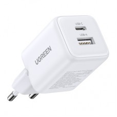Зарядний пристрій Ugreen X514 1xUSB-C PD20W + 1xUSB GaN white (65006) - Фото