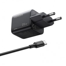 Зарядний пристрій Ugreen X517 USB-C PD25W GaN black (65736) - Фото