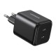 Зарядное устройство Ugreen X526 2xUSB-C PD45W GaN black (65058)