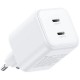 Зарядное устройство Ugreen X526 2xUSB-C PD45W GaN white (65154)