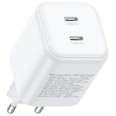 Зарядний пристрій Ugreen X526 2xUSB-C PD45W GaN white (65154) - Фото