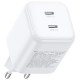 Зарядное устройство Ugreen X526 2xUSB-C PD45W GaN white (65154)