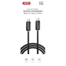 Дата кабель USB-C to USB-C 1.0m 27W black XO (XO-CB-300CC-BK) - Фото