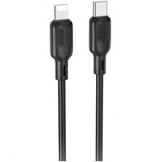 Дата кабель USB-C to Lightning 1.0m silicone BX113 Lenny black BOROFONE (6941991115370)