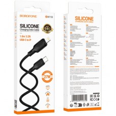 Дата кабель USB-C to Lightning 1.0m silicone BX113 Lenny black BOROFONE (6941991115370) Дата кабель USB-C to Lightning 1.0m silicone BX113 Lenny black BOROFONE (6941991115370) - Фото