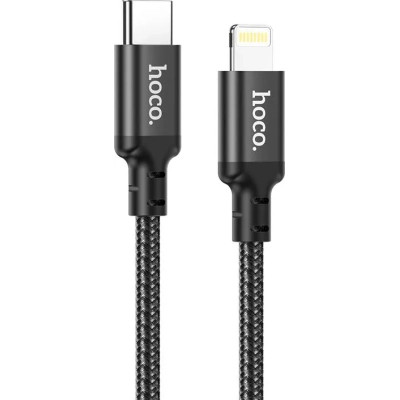 Дата кабель USB-C to Lightning 2.0m 3A 20W nylon X14 black HOCO (6931474752208)