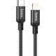 Дата кабель USB-C to Lightning 2.0m 3A 20W nylon X14 black HOCO (6931474752208)