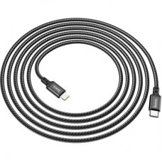 Дата кабель USB-C to Lightning 2.0m 3A 20W nylon X14 black HOCO (6931474752208) - Фото