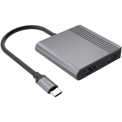 Концентратор Cablexpert USB-C 4-in-1 2xHDMI + 1xUSB 3.2 + 1xUSB-C PD 85W (A-CM-COMBO3-04)