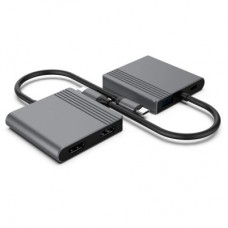 Концентратор Cablexpert USB-C 4-in-1 2xHDMI + 1xUSB 3.2 + 1xUSB-C PD 85W (A-CM-COMBO3-04) Концентратор Cablexpert USB-C 4-in-1 2xHDMI + 1xUSB 3.2 + 1xUSB-C PD 85W (A-CM-COMBO3-04) - Фото