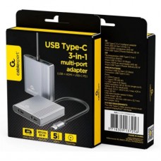 Концентратор Cablexpert USB-C 4-in-1 2xHDMI + 1xUSB 3.2 + 1xUSB-C PD 85W (A-CM-COMBO3-04) Концентратор Cablexpert USB-C 4-in-1 2xHDMI + 1xUSB 3.2 + 1xUSB-C PD 85W (A-CM-COMBO3-04) - Фото
