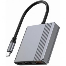 Концентратор Cablexpert USB-C 3-in-1 1xHDMI + 1xUSB 3.2 + 1xUSB-C PD 90W 10Gbps 4K60Hz (A-CM-COMBO3-05) Концентратор Cablexpert USB-C 3-in-1 1xHDMI + 1xUSB 3.2 + 1xUSB-C PD 90W 10Gbps 4K60Hz (A-CM-COMBO3-05) - Фото