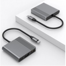 Концентратор Cablexpert USB-C 3-in-1 1xHDMI + 1xUSB 3.2 + 1xUSB-C PD 90W 10Gbps 4K60Hz (A-CM-COMBO3-05) Концентратор Cablexpert USB-C 3-in-1 1xHDMI + 1xUSB 3.2 + 1xUSB-C PD 90W 10Gbps 4K60Hz (A-CM-COMBO3-05) - Фото