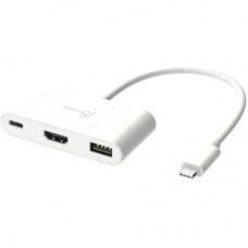Концентратор J5create USB-C 3-in-1 1xHDMI + 1xUSB 3.2 + 1xUSB-C PD100W black (JCA379EW-N) - Фото