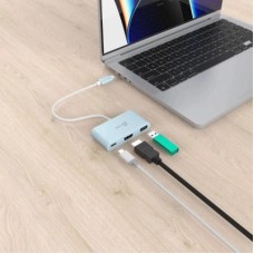 Концентратор J5create USB-C 3-in-1 1xHDMI + 1xUSB 3.2 + 1xUSB-C PD100W blue (JCA379EC-N) - Фото