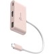 Концентратор J5create USB-C 3-in-1 1xHDMI + 1xUSB 3.2 + 1xUSB-C PD100W pink (JCA379ER-N)