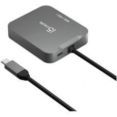 Концентратор J5create USB-C 5-in-1 1xHDMI + 1xUSB 3.2 + 1xUSB-C PD140W + 1xRJ45 1000Mbps gray (JCD3191-N) - Фото
