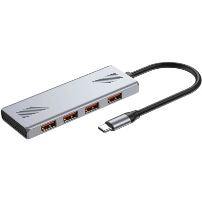 Концентратор Gembird USB-C 4-in-1 4xUSB 3.2 silver (UHB-CM-U310-A4-01)