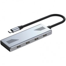 Концентратор Gembird USB-C 4-in-1 4xUSB-C 3.2 silver (UHB-CM-U310-C4-01) - Фото