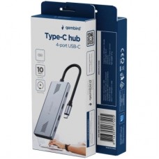 Концентратор Gembird USB-C 4-in-1 4xUSB-C 3.2 silver (UHB-CM-U310-C4-01) - Фото